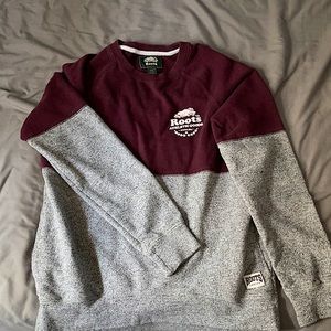 Roots maroon and grey crewneck